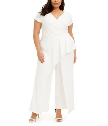 Adrianna Papell Womens Wide Leg Jumpsuit White 16W ǥ
