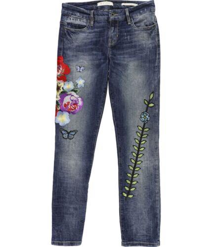  GUESS Womens Embroidered Skinny Fit Jeans Blue 25 ǥ