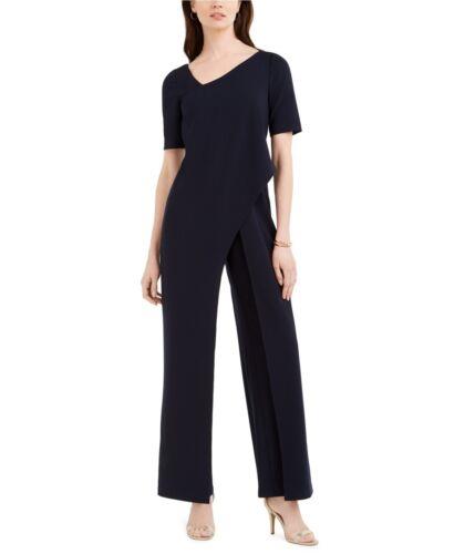 Adrianna Papell Womens Draped Jumpsuit Blue 16 ǥ