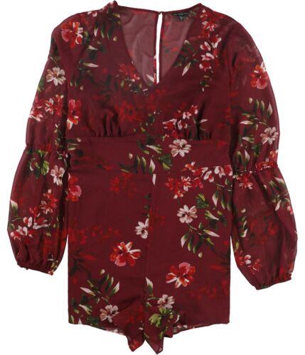  GUESS Womens Floral Romper Jumpsuit Red X-Large ǥ
