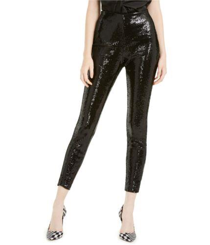 I-N-C Womens Sequined Skinny Ankle Casual Leggings Black X-Small レディース