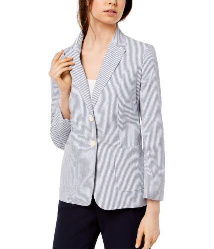 マックスマーラ MaxMara Womens Striped Two Button Blazer Jacket Blue 14 レディース