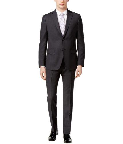 ディーケーエヌワイ DKNY Mens Textured Two Button Formal Suit Black 44 Long / 37W x 39L メンズ