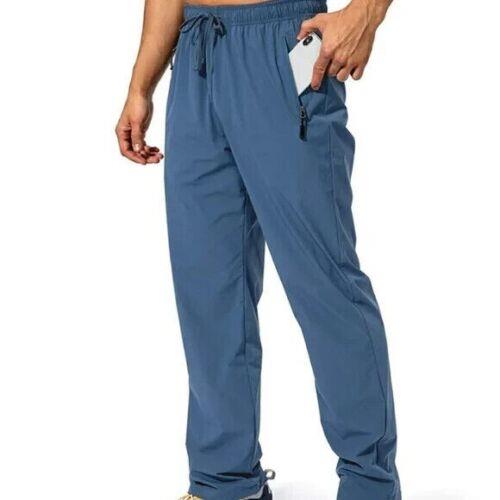 Pudolla Mens Elastic Waist Workout Running Athletic Pant Lyons Blue Size 3XL New メンズ