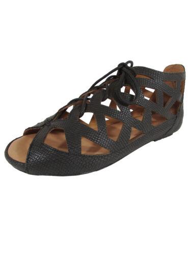 ジェントルソウルズ Gentle Souls Womens Brielle Snakeskin Print Open Toe Sandal Shoes Black US 6 レディース