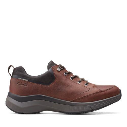 クラークス レザースニーカー メンズ クラークス Clarks Mens Wave 2.0 Vibe Brown Leather Active Walking Sneaker Shoes メンズ