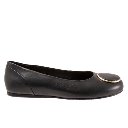 եȥ Softwalk Sonoma Halo S2257-001 Womens Black Wide Leather Ballet Flats Shoes 8 ǥ