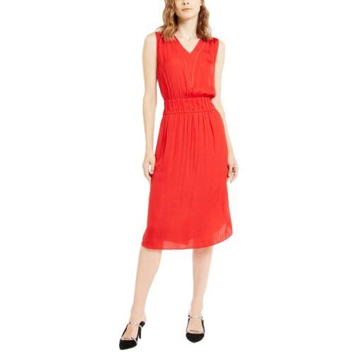 Alfani ALFANI NEW Women's Red Smocked-waist Satin Blouson A-Line Dress XL TEDO レディース