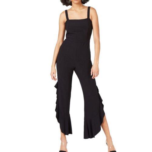 INC NEW Women's Square Neck Ruffled-hem Side-slit Party Jumpsuit TEDO レディース