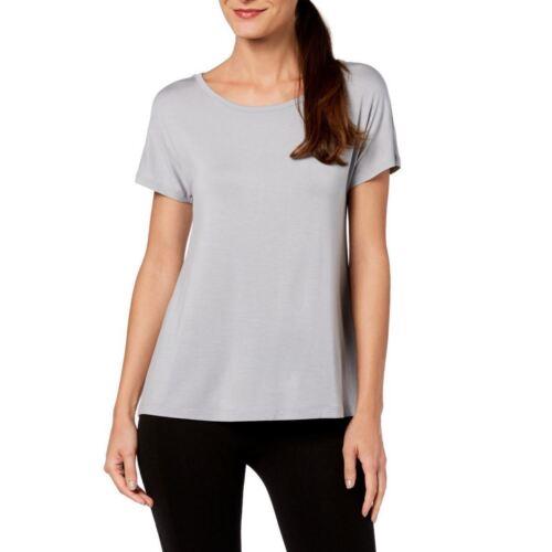 Ideology IDEOLOGY Women's Gray Whisper Cutout-back Short Sleeve Casual Shirt Top XS TEDO レディ..