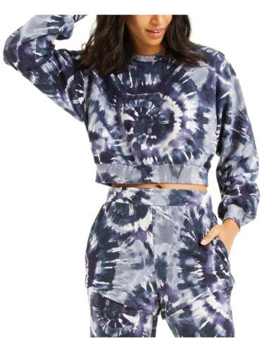 INC Womens Navy Crop Top Tie Dye Sweatshirt XS fB[X