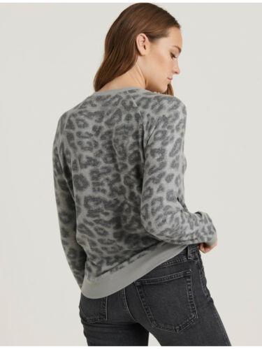bL[ LUCKY BRAND Womens Gray Animal Print Sweatshirt XS fB[X