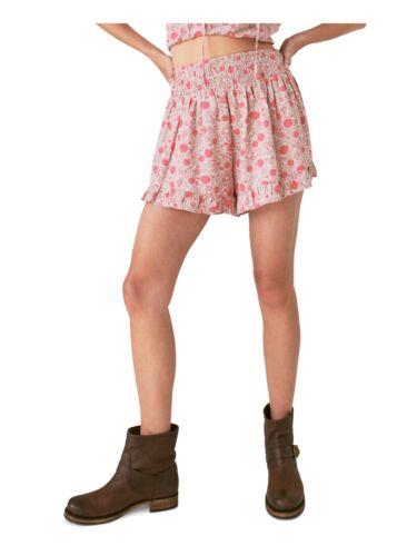 楽天サンガラッキー LUCKY BRAND Womens Pink Smocked Ruffled Floral High Waist Shorts XXL レディース