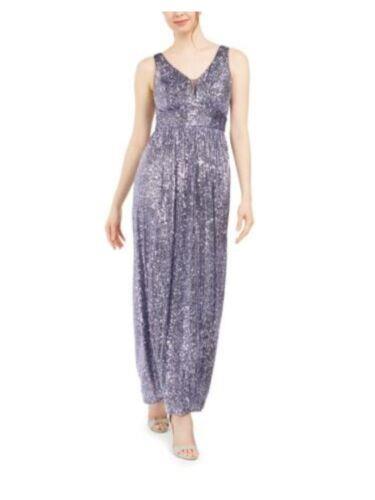 NIGHTWAY Womens Blue Mesh-inset Sleeveless Maxi Formal Dress 10 レディース