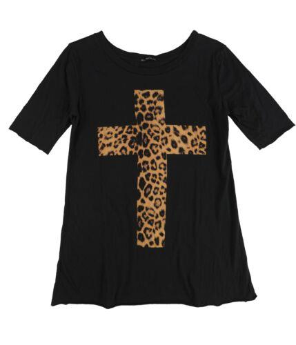 TRULY MADLY DEEPLY Truly Madly Deeply Womens Animal Print Cross Graphic T-Shirt レディース