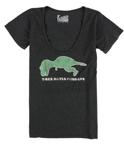 Local Celebrity Womens T-Rex Hates Push-Ups Graphic T-Shirt Grey X-Large レディース