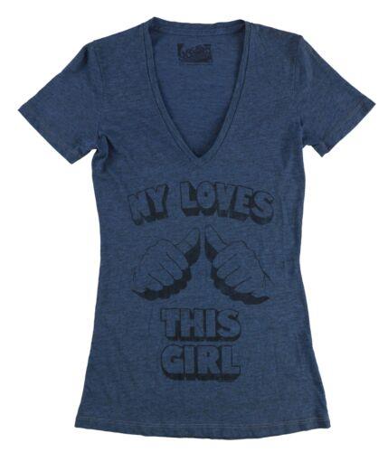 Local Celebrity Womens NY Loves This Girl Graphic T-Shirt Blue Medium レディース