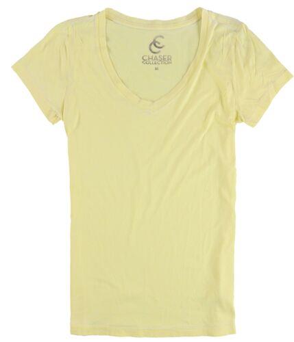  Chaser Collection Womens Solid Basic T-Shirt Yellow Medium ǥ