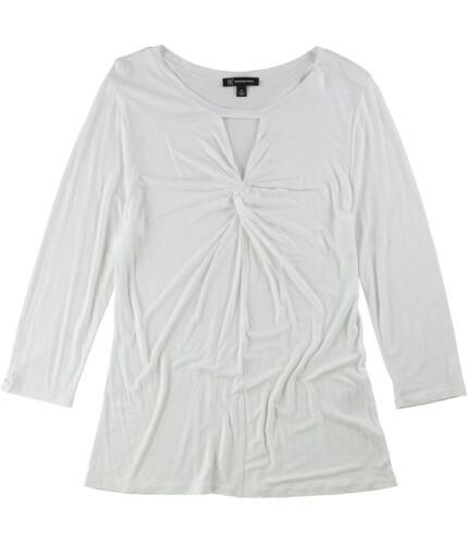 I-N-C Womens Twist Front Key Hole Pullover Blouse White Large レディース