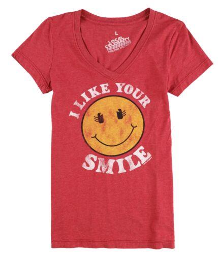 Local Celebrity Womens I Like Your Smile Graphic T-Shirt Red Large レディース