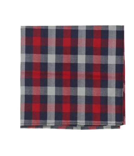 bar III Mens Hemlock Plaid Pocket Square Red One Size Y