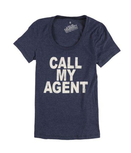 Local Celebrity Womens Call My Agent Graphic T-Shirt Blue Small レディース