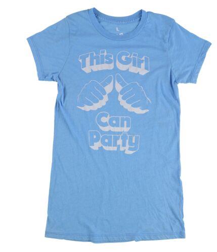 Local Celebrity Womens This Girl Can Party Graphic T-Shirt Blue Large レディース