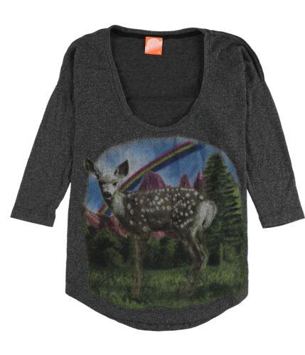 Local Celebrity Womens Deer Graphic T-Shirt Grey Small レディース