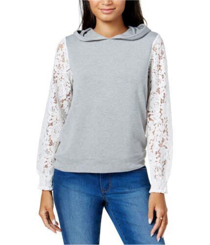 maison Jules Maison Jules Womens Lace-Sleeve Hoodie Sweatshirt fB[X