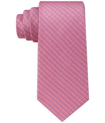 PlXR[ Kenneth Cole Mens Grid Self-tied Necktie Pink One Size Y