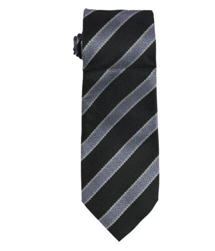 Tasso Elba Mens Stripe Self-tied Necktie Black One Size Y