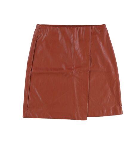 bar III Bar Iii Womens Faux Leather Mini Wrap Skirt fB[X