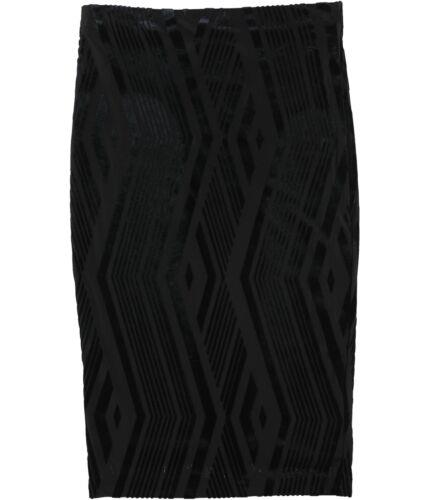 bar III Womens Burnout Pencil Skirt Black X-Small fB[X