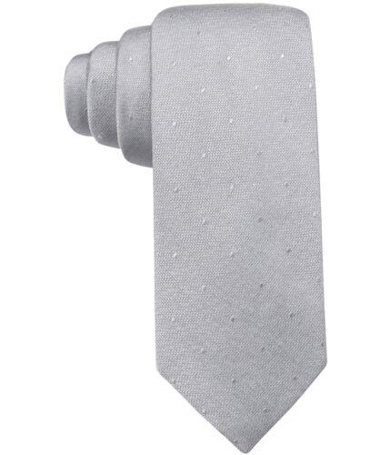 Ryan Seacrest Mens Dotted Self-tied Necktie Grey One Size Y