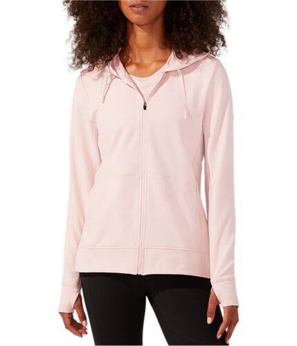 AVbNX ASICS Womens Solid Full Zip Hoodie Sweatshirt Pink Small fB[X