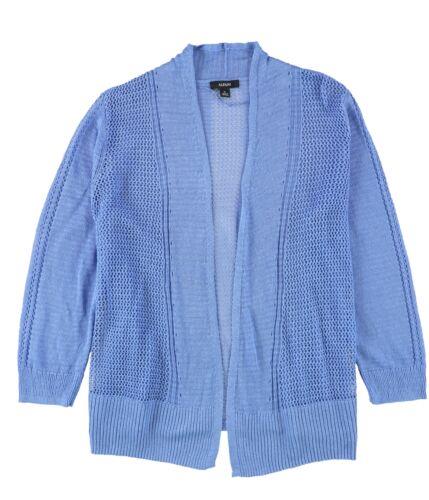Alfani Womens Linen Blend Cardigan Sweater Blue X-Large fB[X
