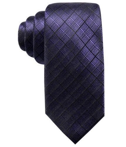 Ryan Seacrest Mens Checks Self-tied Necktie Purple One Size Y