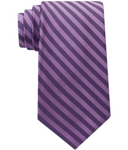 JoNC Calvin Klein Mens Stripe Self-tied Necktie Purple One Size Y