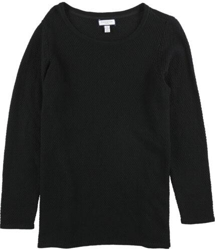 Charter Club Womens Textured Tunic Sweater Black 0X fB[X