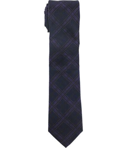 Ryan Seacrest Mens Pienza Plaid Self-tied Necktie Purple One Size Y