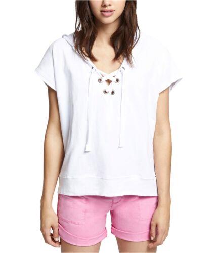 TN`A Sanctuary Clothing Womens Lace-Up Hoodie Sweatshirt White Medium fB[X