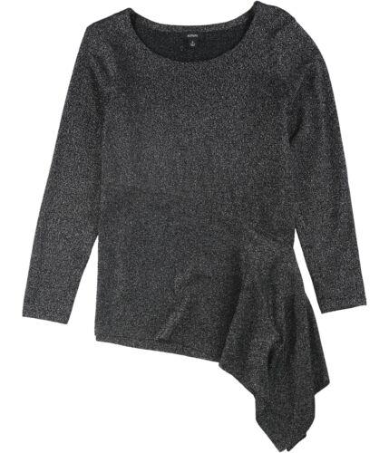 Alfani Womens Asymmetrical Pullover Sweater Black Large fB[X