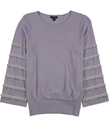 Alfani Womens Tiered Fringe Pullover Sweater Purple Medium fB[X
