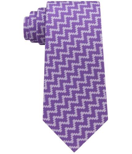 Sean John Mens Angular Herringbone Self-tied Necktie Purple One Size Y