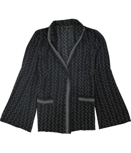 マックス Max Studio London Womens Printed One Button Blazer Jacket Black Large レディース