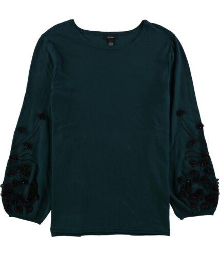 Alfani Womens Embellished Pullover Sweater Blue Large fB[X