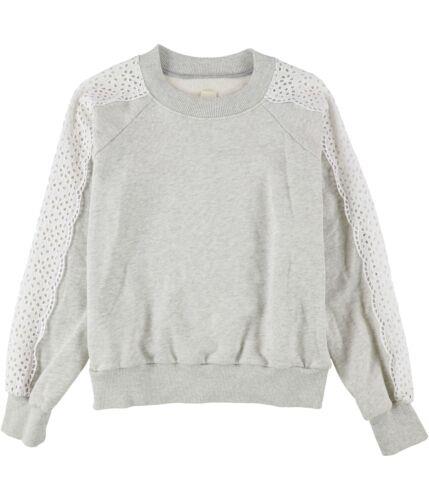 xbJeC[ Rebecca Taylor Womens Eyelet Sweatshirt Grey X-Small fB[X