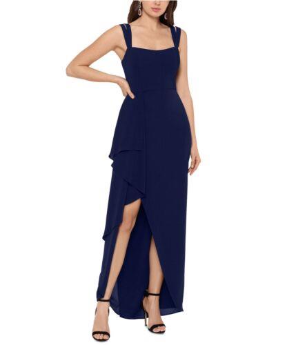 XSCAPE Womens Ruffle Gown Dress Blue 14 ǥ