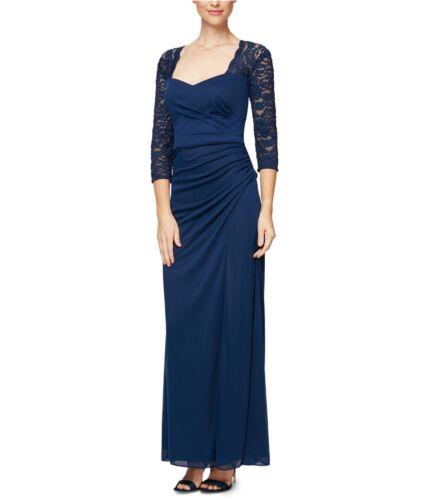 å֥˥󥰥 Alex Evenings Womens Ruched Gown Dress Blue 12P ǥ