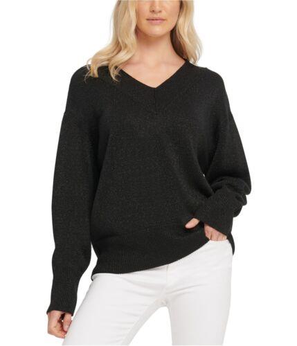 ディーケーエヌワイ DKNY Womens Shimmer Pullover Sweater Black Large レディース